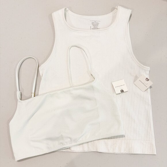 NWT Anthropologie Bundle Racer Seamless Tank Top LyreBird Bralette New Large/XL - Picture 1 of 9